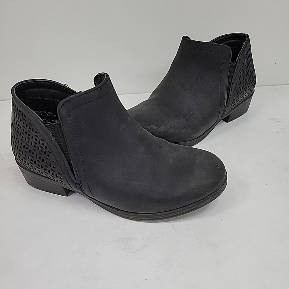Mia Kids Little/Big Girl's Darlette Ankle Boots‎ Toddler 11M Black Side Zipper